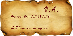 Veres Aurélián névjegykártya